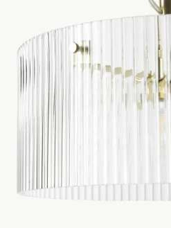 Pendelleuchte Emmi aus geriffeltem Glas