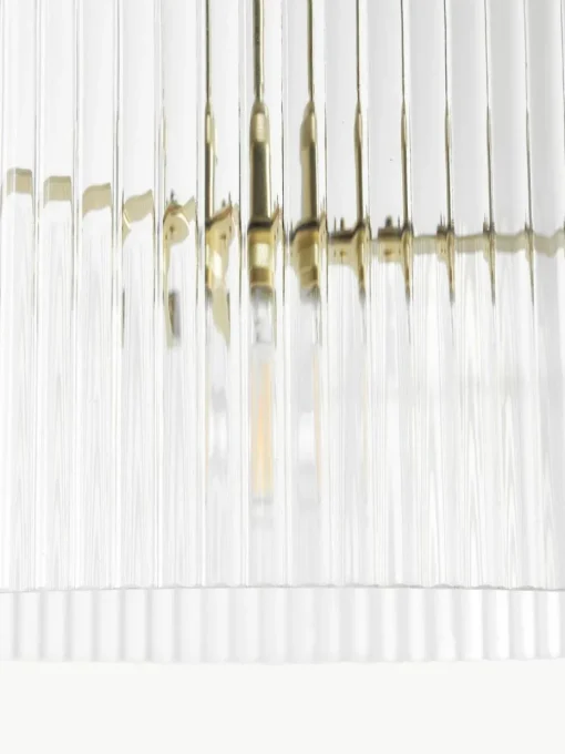 Pendelleuchte Emmi aus geriffeltem Glas