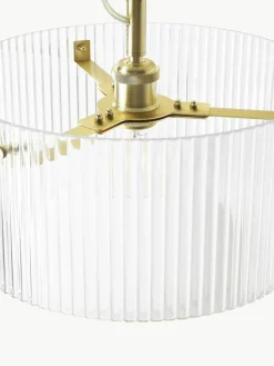 Pendelleuchte Emmi aus geriffeltem Glas