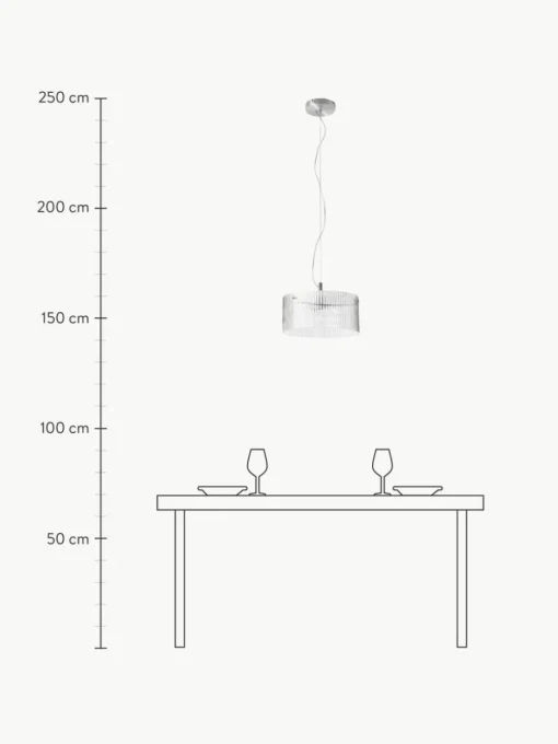 Pendelleuchte Emmi aus geriffeltem Glas