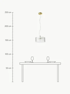 Pendelleuchte Emmi aus geriffeltem Glas