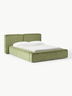 Polsterbett Lennon aus Cord mit Stauraum
