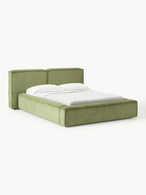 Polsterbett Lennon aus Cord mit Stauraum