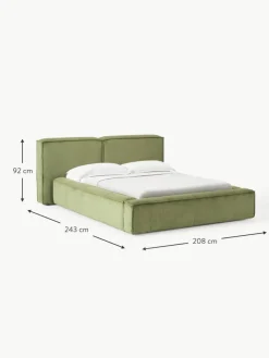 Polsterbett Lennon aus Cord mit Stauraum