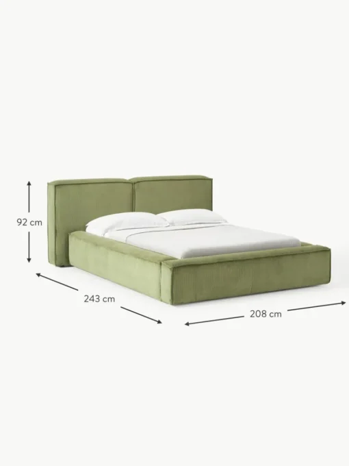 Polsterbett Lennon aus Cord mit Stauraum