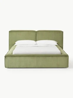 Polsterbett Lennon aus Cord mit Stauraum