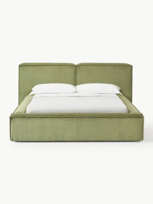 Polsterbett Lennon aus Cord mit Stauraum