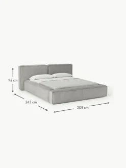 Polsterbett Lennon aus Cord mit Stauraum