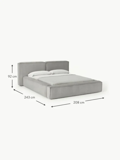 Polsterbett Lennon aus Cord mit Stauraum
