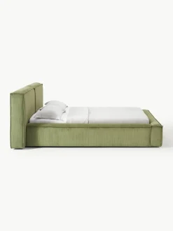 Polsterbett Lennon aus Cord mit Stauraum