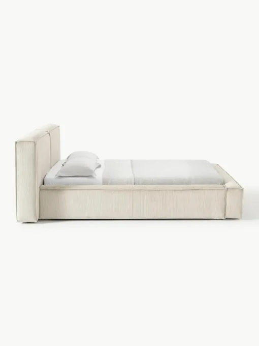 Polsterbett Lennon aus Cord mit Stauraum