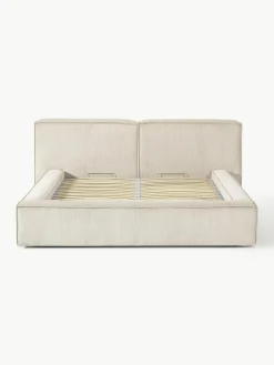 Polsterbett Lennon aus Cord mit Stauraum