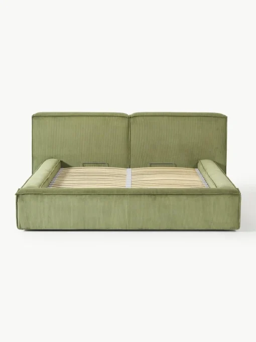 Polsterbett Lennon aus Cord mit Stauraum