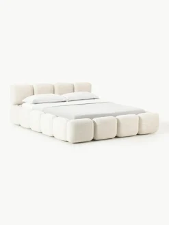 Polsterbett Tayla aus Bouclé mit Stauraum