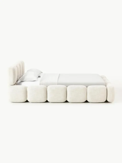 Polsterbett Tayla aus Bouclé mit Stauraum