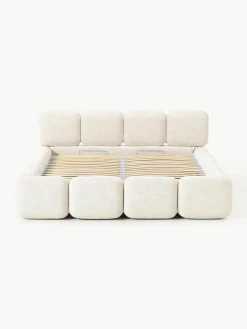 Polsterbett Tayla aus Bouclé mit Stauraum