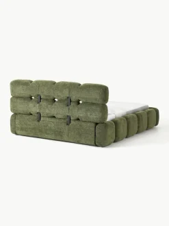 Polsterbett Tayla aus Teddy-Bouclé mit Stauraum