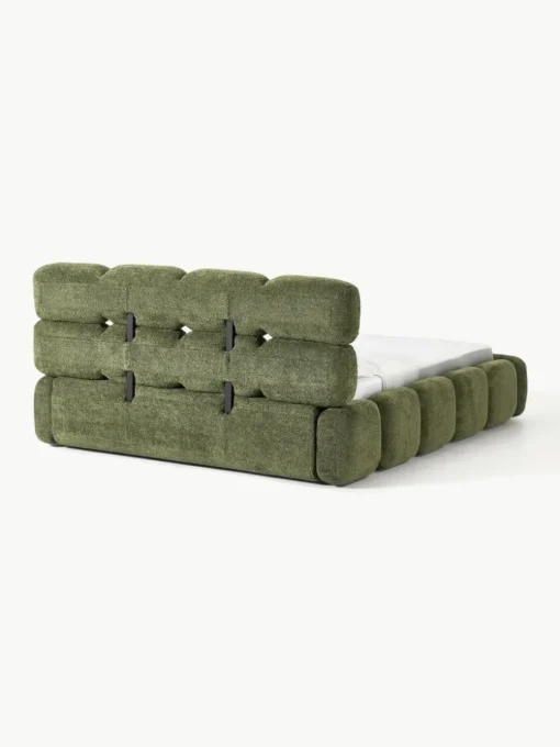 Polsterbett Tayla aus Teddy-Bouclé mit Stauraum