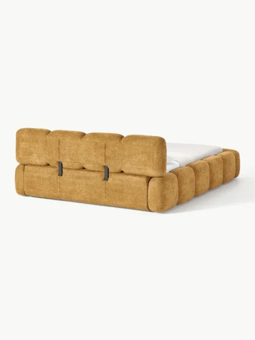 Polsterbett Tayla aus Teddy-Bouclé mit Stauraum