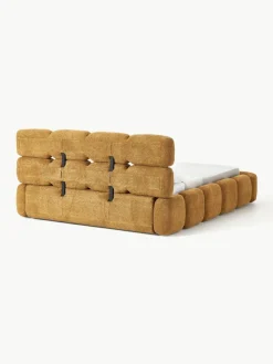 Polsterbett Tayla aus Teddy-Bouclé mit Stauraum