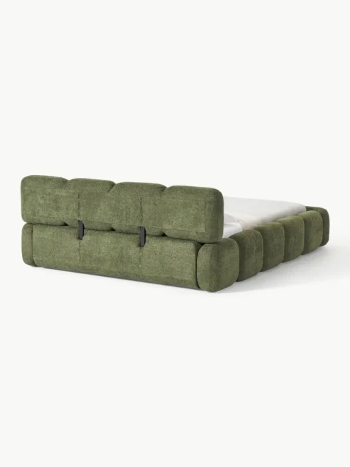 Polsterbett Tayla aus Teddy-Bouclé mit Stauraum