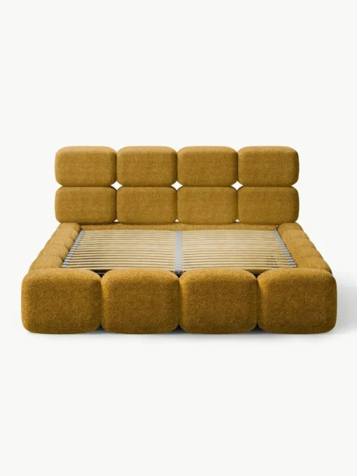 Polsterbett Tayla aus Teddy-Bouclé mit Stauraum