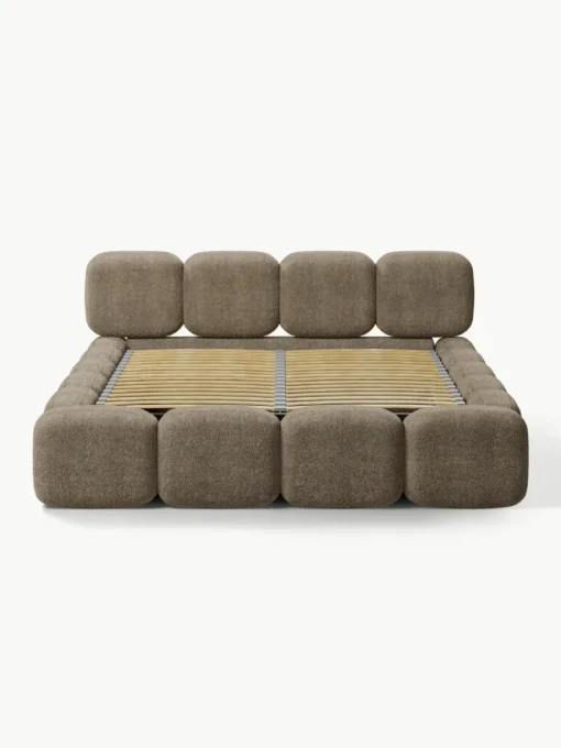 Polsterbett Tayla aus Teddy-Bouclé mit Stauraum