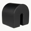 Polsterhocker Curved aus Anilinleder
