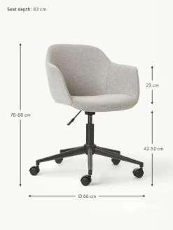 Polster-Schreibtischstuhl Fiji mit schmaler Sitzschale