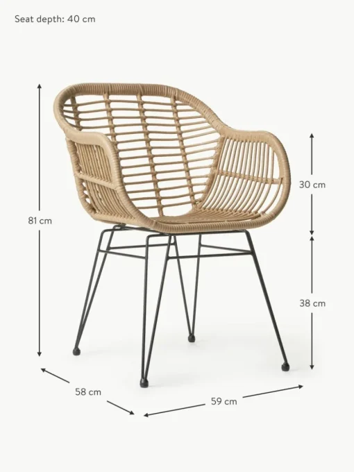Polyrattan-Armlehnstühle Costa, 2 Stück