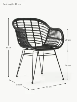 Polyrattan-Armlehnstühle Costa, 2 Stück