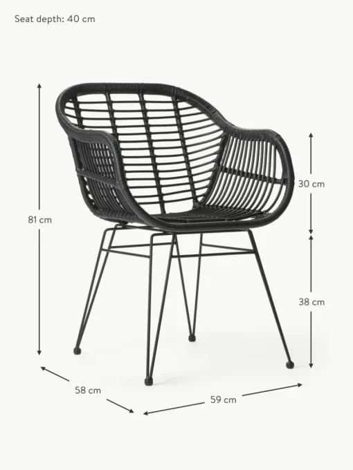 Polyrattan-Armlehnstühle Costa, 2 Stück