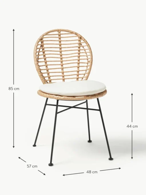 Polyrattan-Stühle Cordula mit Sitzkissen, 2 Stück