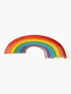 Porzellan Deko-Tablett Rainbow mit Gold