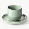 Porzellan-Espressobecher Nessa mit Untertassen, 4 Stück