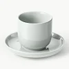 Porzellan-Espressobecher Nessa mit Untertassen, 4 Stück