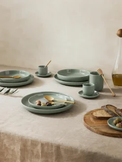 Porzellan-Espressobecher Nessa mit Untertassen, 4 Stück