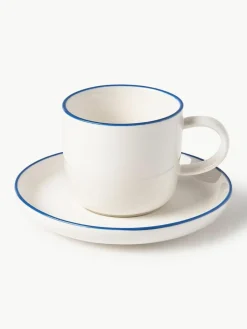Porzellan-Espressotassen Facile mit Untertassen, 2 Stück