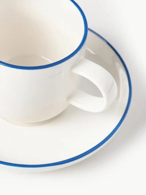 Porzellan-Espressotassen Facile mit Untertassen, 2 Stück