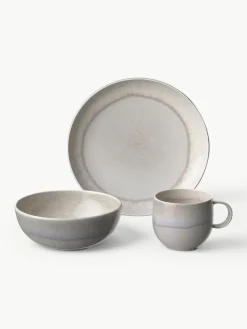 Porzellan-Frühstücks-Set Perlemor Sand, 2 Personen (6-tlg.)