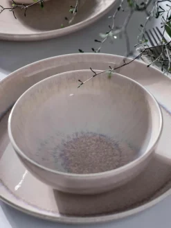 Porzellan-Frühstücks-Set Perlemor Sand, 2 Personen (6-tlg.)