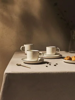 Porzellan-Kaffeetassen Facile mit Untertassen, 2 Stück