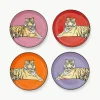 Porzellan-Untersetzer Safari mit Gold, 4er-Set