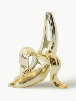Porzellan-Vase Banana mit Gold, H 15 cm