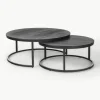 Runde Couchtische Andrew aus Mangoholz, 2er-Set