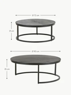 Runde Couchtische Andrew aus Mangoholz, 2er-Set