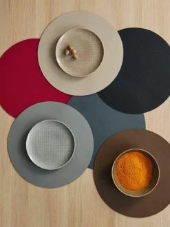 Runde Kunstleder-Tischsets Pik, 2 Stück