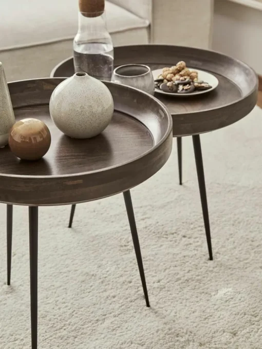 Runder Beistelltisch Bowl aus Mangoholz