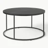 Runder Couchtisch Antigua mit Glasplatte in Marmor-Optik
