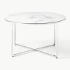 Runder Couchtisch Antigua mit Glasplatte in Marmor-Optik